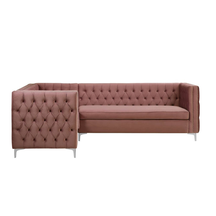 ACME Rhett Coral Velvet Sectional Sofa Model 55505 - MONAVILLA