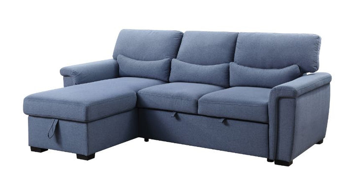 ACME Haruko Blue Fabric Sectional Sofa Model 55540 - MONAVILLA