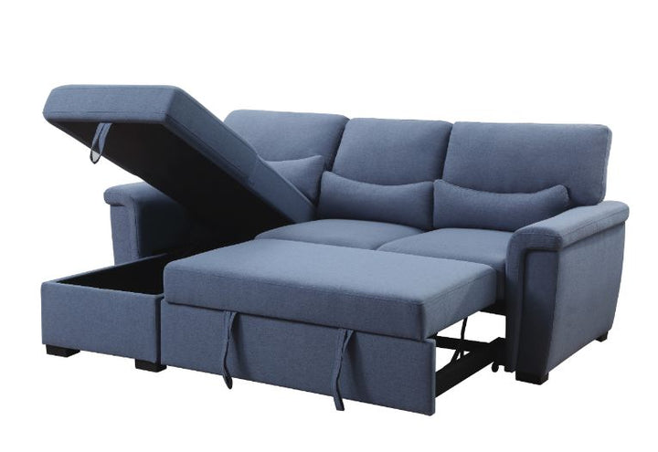 ACME Haruko Blue Fabric Sectional Sofa Model 55540 - MONAVILLA