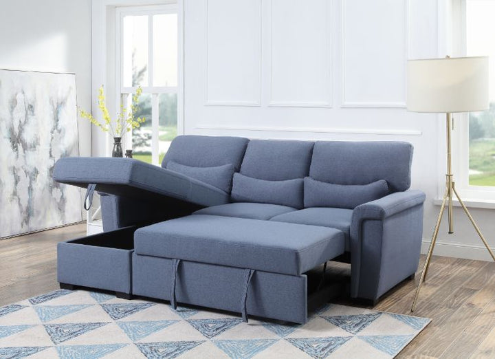 ACME Haruko Blue Fabric Sectional Sofa Model 55540 - MONAVILLA