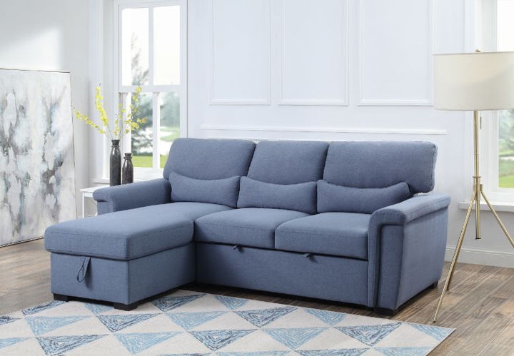 ACME Haruko Blue Fabric Sectional Sofa Model 55540 - MONAVILLA