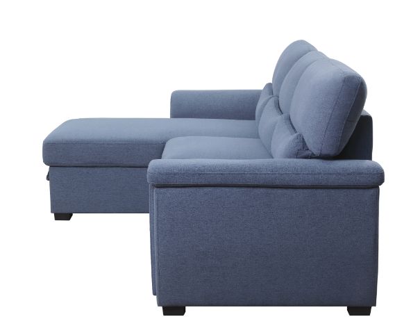 ACME Haruko Blue Fabric Sectional Sofa Model 55540 - MONAVILLA