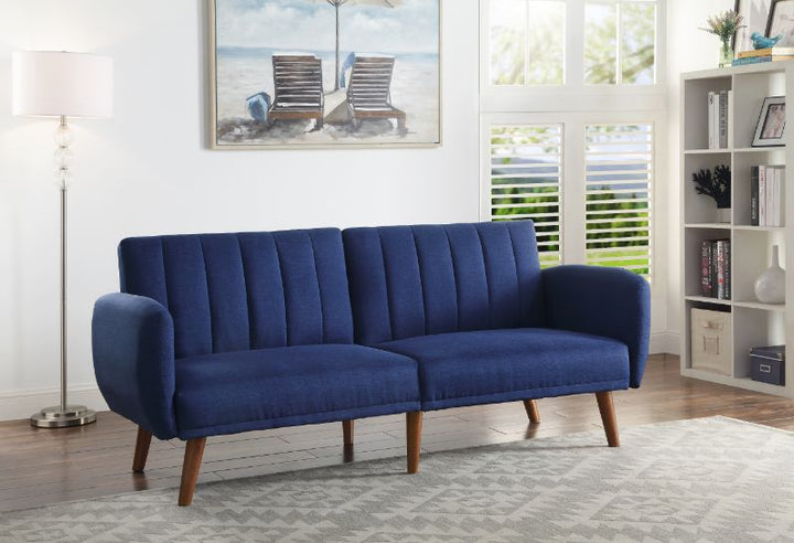 ACME Bernstein Blue Linen & Walnut Finish Futon Model 57190 - MONAVILLA