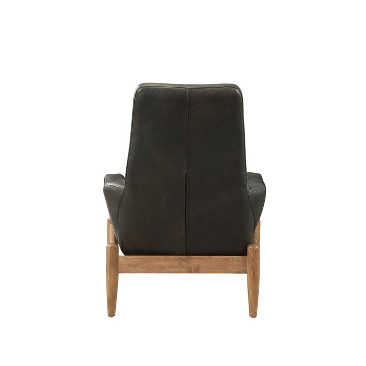 ACME Dolphin Black Top Grain Leather Accent Chair Model 59533 - MONAVILLA