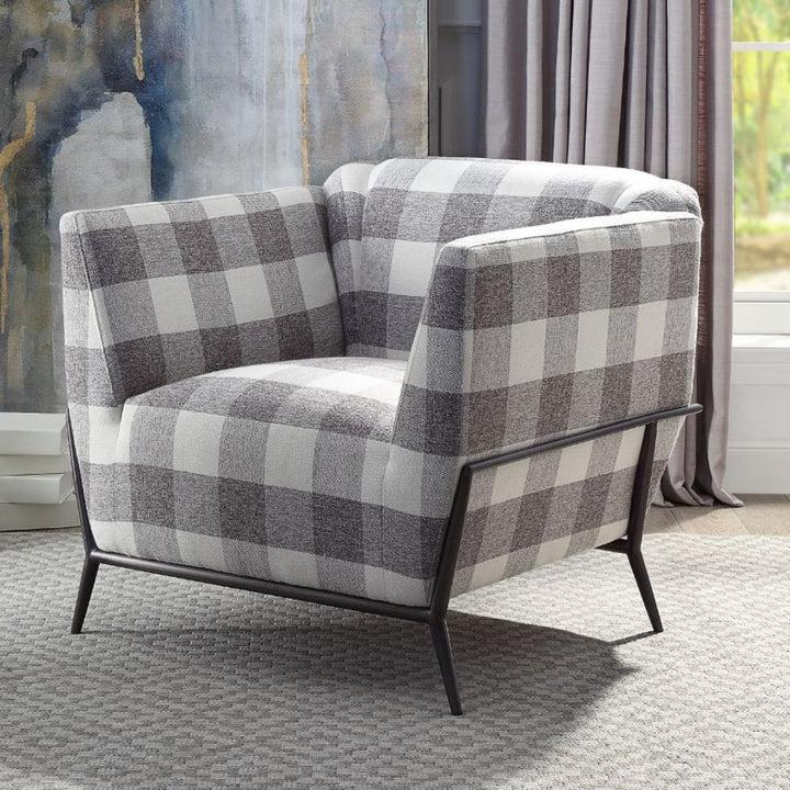 ACME Niamey II Pattern Fabric & Metal Accent Chair Model 59725 - MONAVILLA