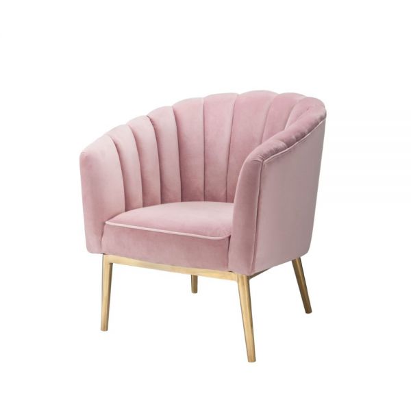 ACME Colla Blush Pink Velvet & Gold Accent Chair Model 59814 - MONAVILLA