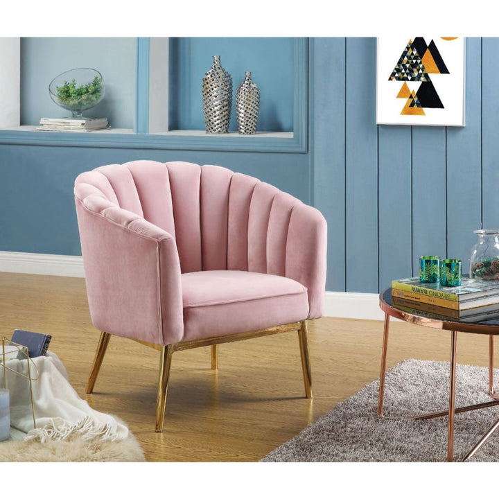 ACME Colla Blush Pink Velvet & Gold Accent Chair Model 59814 - MONAVILLA