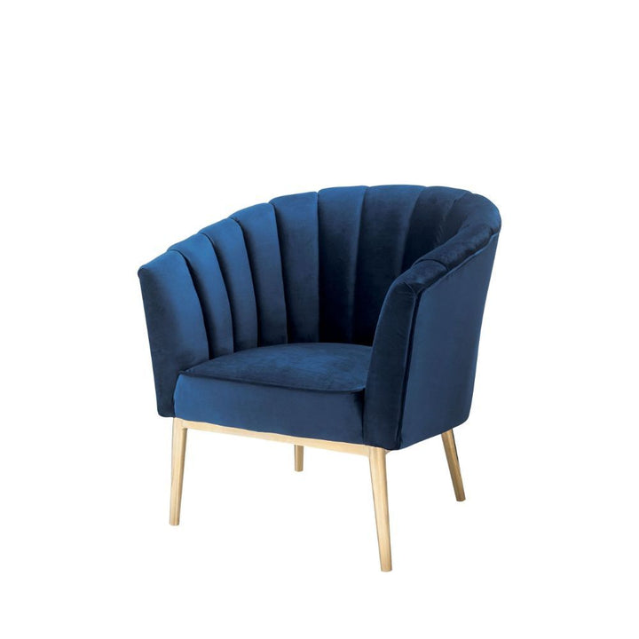 ACME Colla Midnight Blue Velvet & Gold Accent Chair Model 59815 - MONAVILLA