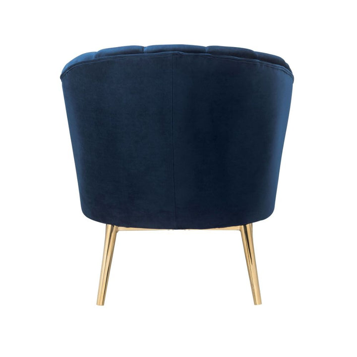 ACME Colla Midnight Blue Velvet & Gold Accent Chair Model 59815 - MONAVILLA