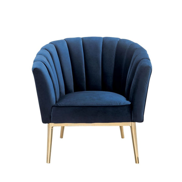 ACME Colla Midnight Blue Velvet & Gold Accent Chair Model 59815 - MONAVILLA