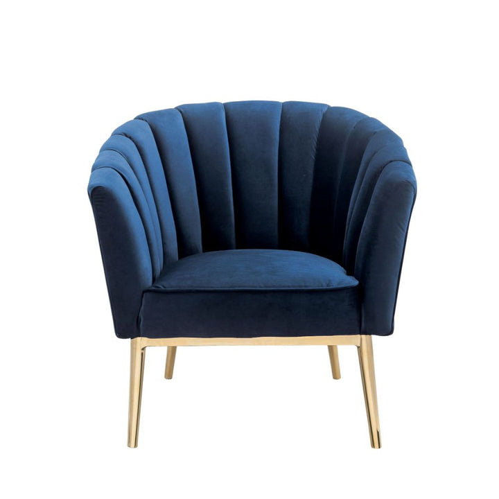 ACME Colla Midnight Blue Velvet & Gold Accent Chair Model 59815 - MONAVILLA