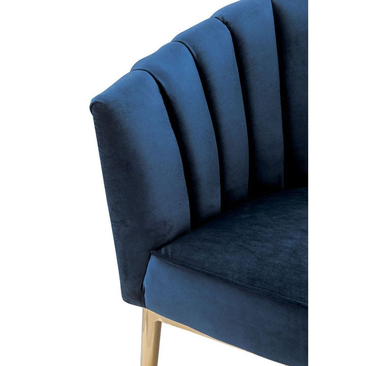 ACME Colla Midnight Blue Velvet & Gold Accent Chair Model 59815 - MONAVILLA