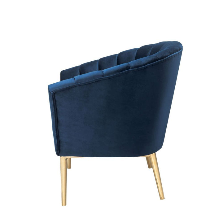 ACME Colla Midnight Blue Velvet & Gold Accent Chair Model 59815 - MONAVILLA