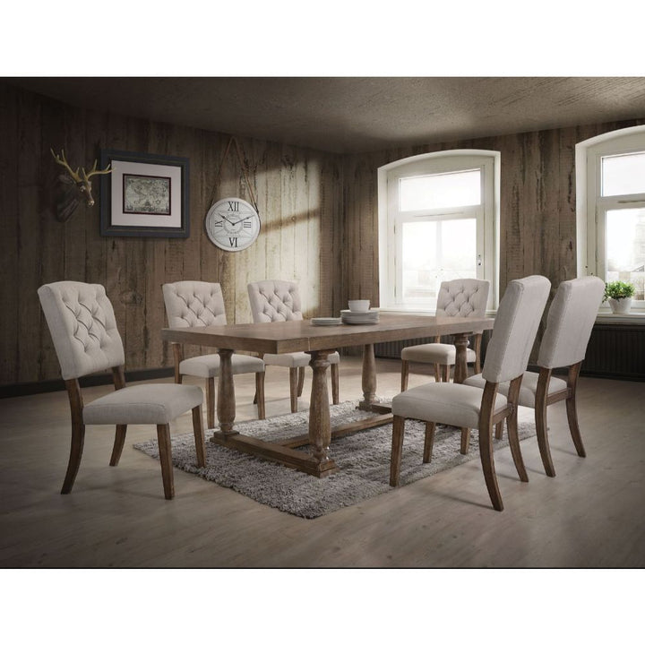 ACME Bernard Weathered Oak Dining Table Model 66185 - MONAVILLA