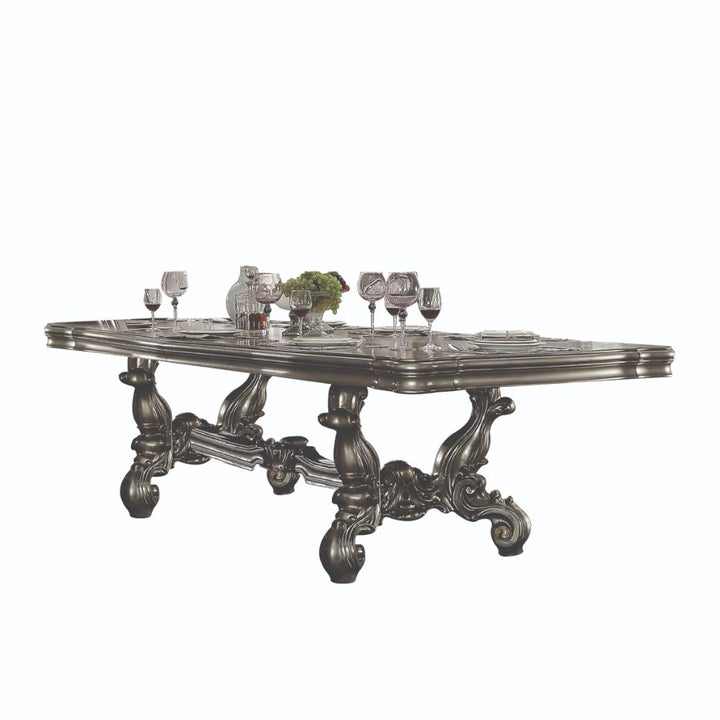 ACME Versailles Antique Platinum Dining Table Model 66830 - MONAVILLA