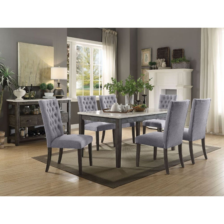 ACME Merel White Marble & Gray Oak Dining Table Model 70165 - MONAVILLA