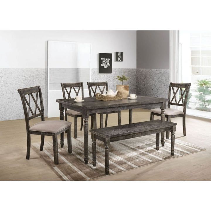 ACME Claudia II Weathered Gray Dining Table Model 71880 - MONAVILLA