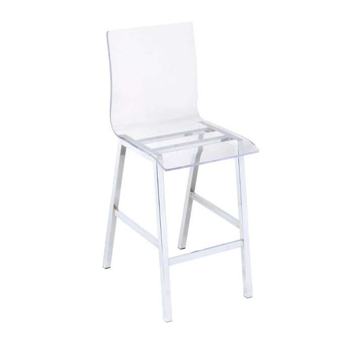 ACME Nadie Clear Acrylic & Chrome Counter Height Chair Model 72592 - MONAVILLA