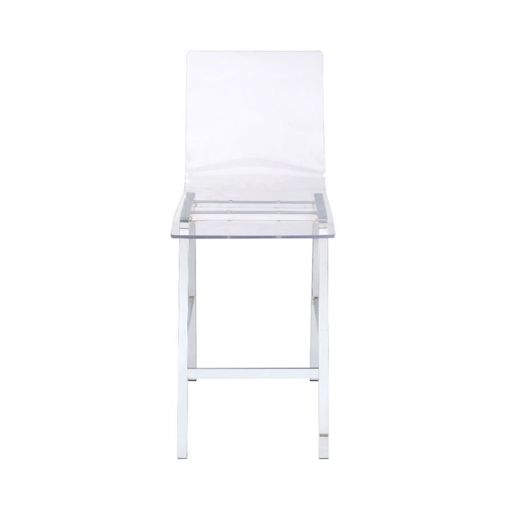 ACME Nadie Clear Acrylic & Chrome Counter Height Chair Model 72592 - MONAVILLA