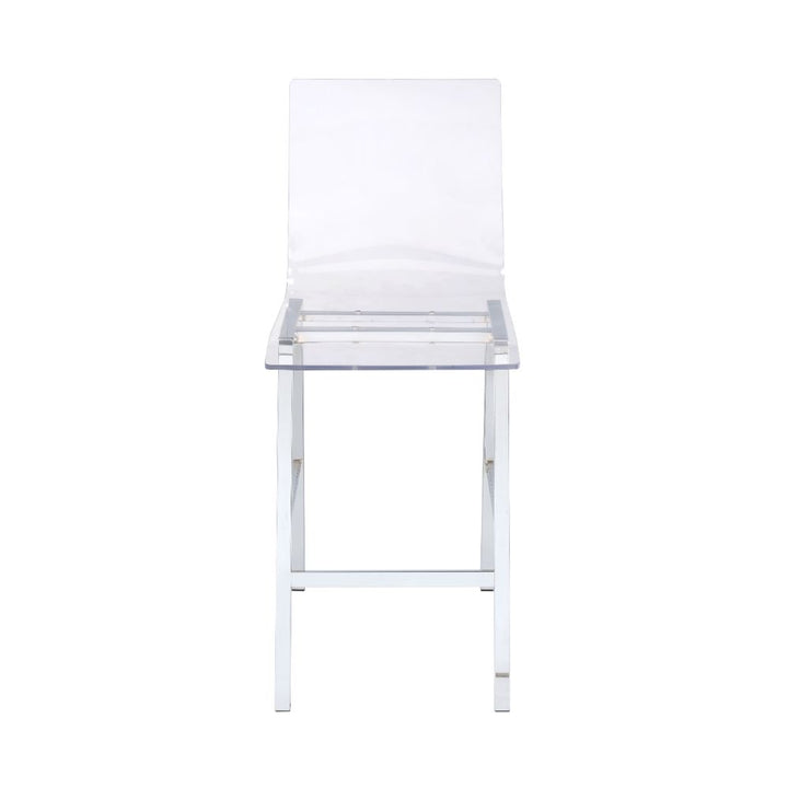 ACME Nadie Clear Acrylic & Chrome Counter Height Chair Model 72592 - MONAVILLA