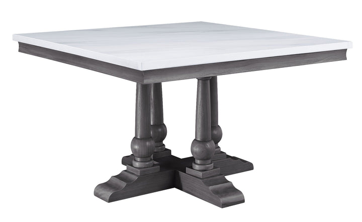 ACME Yabeina Marble Top & Gray Oak Finish Dining Table Model 73270 - MONAVILLA