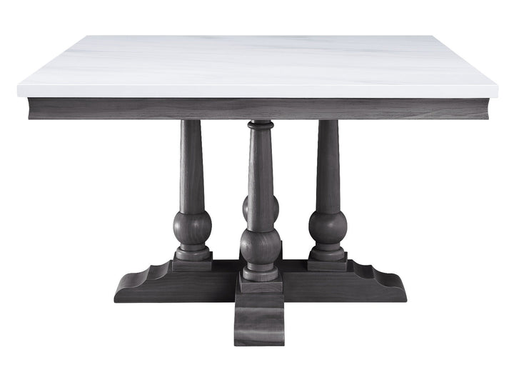 ACME Yabeina Marble Top & Gray Oak Finish Dining Table Model 73270 - MONAVILLA