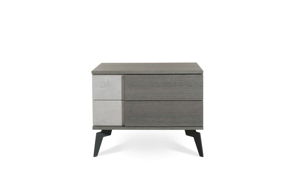 Nova Domus Palermo Italian Modern Faux Concrete & Grey Nightstand - MONAVILLA