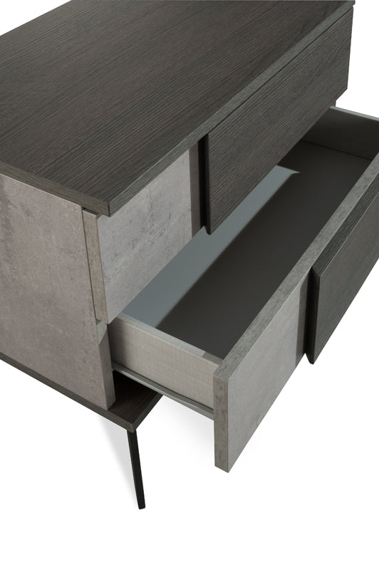 Nova Domus Palermo Italian Modern Faux Concrete & Grey Nightstand - MONAVILLA