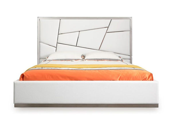 Modrest Chrysler Modern White Bonded Leather Bed