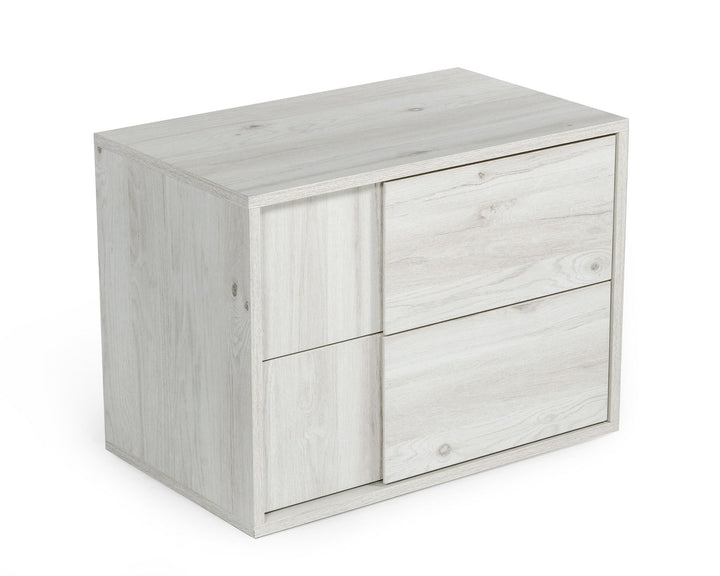 Nova Domus Asus Italian Modern White Washed Oak Nightstand - MONAVILLA