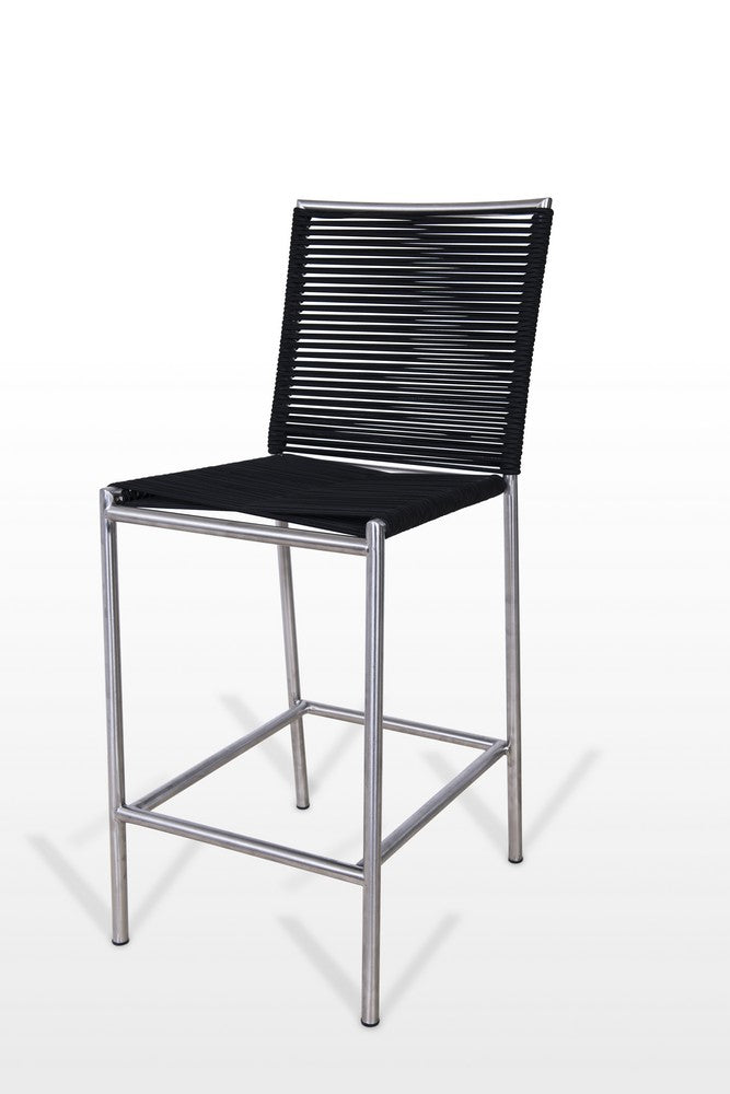 Modrest Lathrop Modern Outdoor Black Counter Stool - MONAVILLA