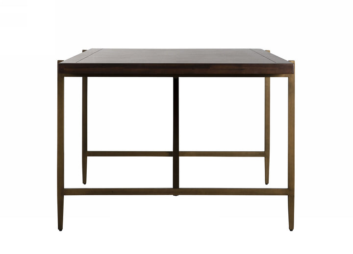 Modrest Shane Modern Acacia & Brass Dining Table - MONAVILLA