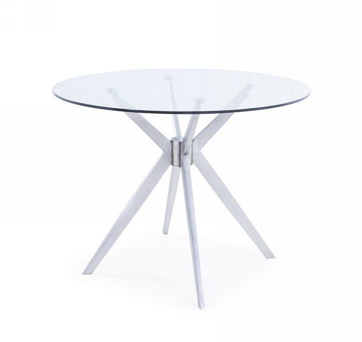 Modrest Dallas Modern Brushed Stainless Steel Dining Table - MONAVILLA