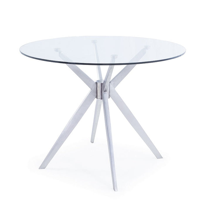 Modrest Dallas Modern Brushed Stainless Steel Dining Table - MONAVILLA