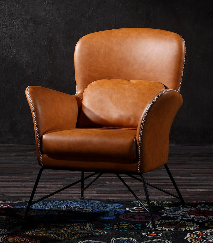 Modrest Kirk Modern Brown Eco Leather Accent Chair - MONAVILLA