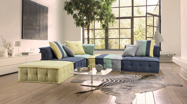 Divani Casa Dubai Modern Multicolored Fabric Modular Sectional Sofa - MONAVILLA