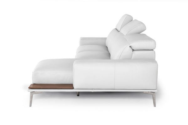 Estro Salotti Villeneuve Modern White Italian Leather Sectional Sofa - MONAVILLA