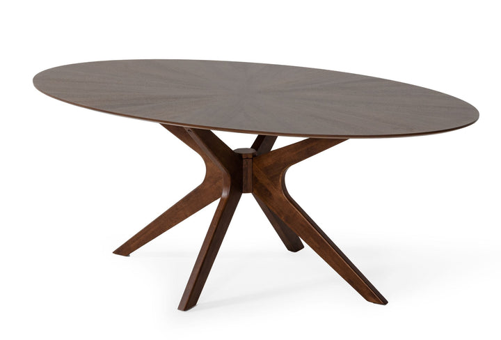 Modrest Prospect Modern Oval Walnut Dining Table - MONAVILLA