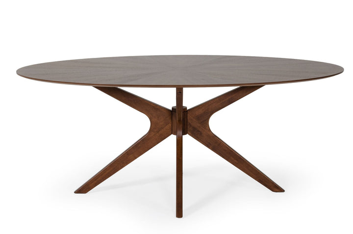 Modrest Prospect Modern Oval Walnut Dining Table - MONAVILLA