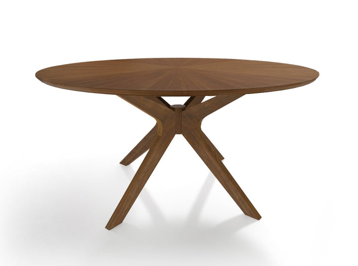 Modrest Prospect Modern Round Walnut Dining Table - MONAVILLA