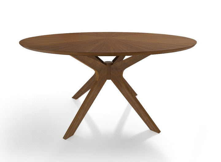 Modrest Prospect Modern 47" Round Walnut Dining Table - MONAVILLA