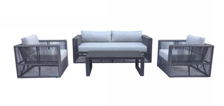 Divani Casa Whimsy Modern Outdoor Light Grey & Dark Grey Sofa Set - MONAVILLA