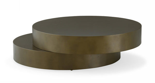 Modrest Grayson Glam Brushed Bronze Metallic Coffee Table - MONAVILLA