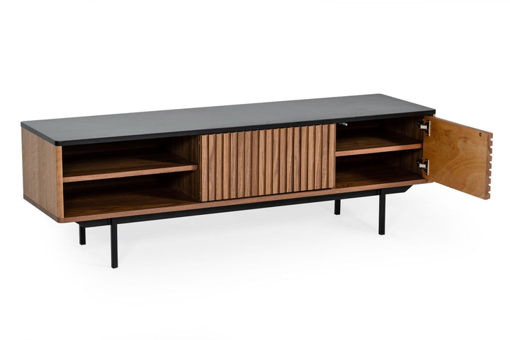 Modrest Maggie Modern Walnut and Grey TV Stand - MONAVILLA