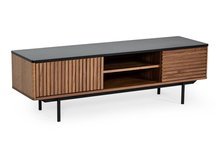 Modrest Maggie Modern Walnut and Grey TV Stand - MONAVILLA