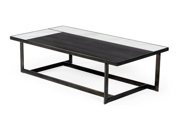 Modrest Fargo Modern Ceramic & Grey Walnut Coffee Table - MONAVILLA