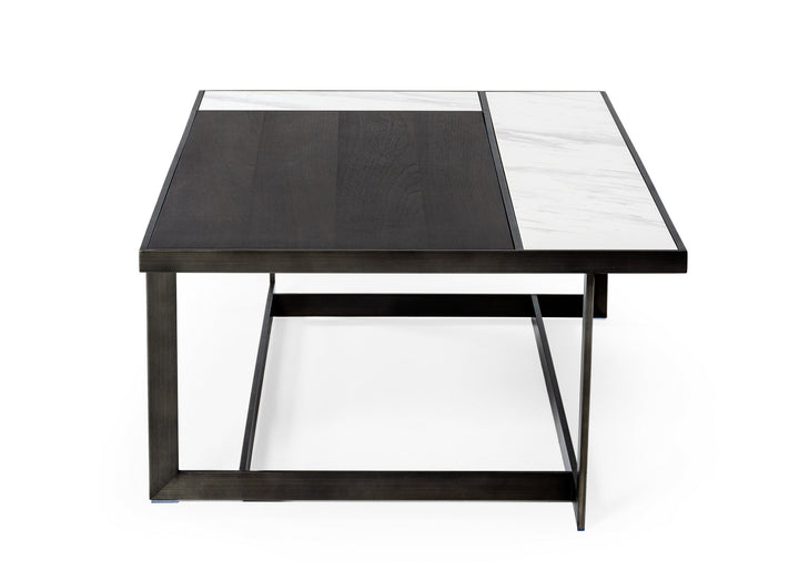 Modrest Fargo Modern Ceramic & Grey Walnut Coffee Table - MONAVILLA