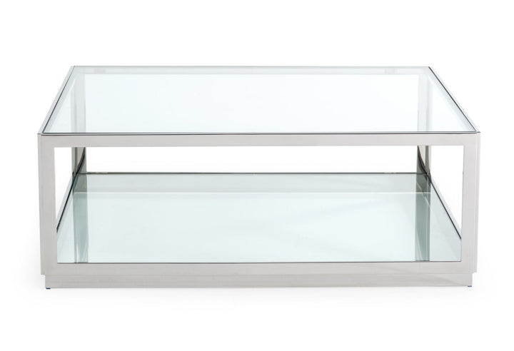 Modrest Weller Modern Stainless Steel Coffee Table - MONAVILLA