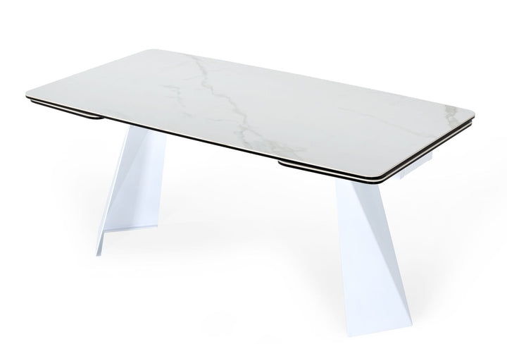 Modrest Encanto Modern White Ceramic Dining Table - MONAVILLA