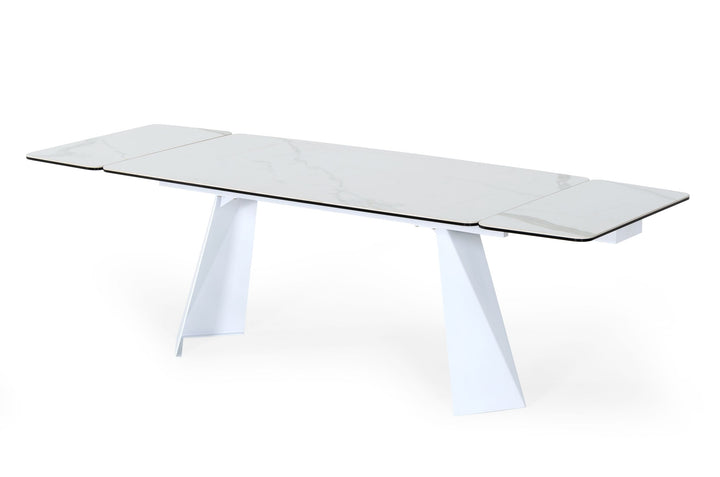 Modrest Encanto Modern White Ceramic Dining Table - MONAVILLA